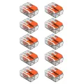 10x WAGO 2-Leiter-Klemme 4 mm² Verbindungsklemme Klemme mit Hebel 221-412