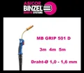 Abicor Binzel 3m 4m 5m MIG/MAG Schweißbrenner MB GRIP 501 D Draht-Ø 1,0 - 1,6 mm