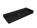 Aqua Bagno Waschtisch Aqua BagnoKeramik Waschtisch 120cm Schwarz Matt ohne Hahnlochbohrung