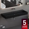 Keramik Waschtisch Möbelwaschtisch Waschbecken 120cm schwarz matt ohne Hahnloch