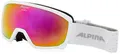 ALPINA SCARABEO JR. Q-LITE - Verspiegelte, Kontrastverstärkende OTG Skibrille Mit 100% UV-Schutz Für Kinder, white, One Size