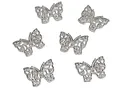 6er Pack Streudeko Schmetterlinge 4cm silber mit Kristallsteinchen Formano F26