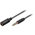 Kopfhörer- und Audio Verlängerungskabel AUX > 3,5mm 4 Pin slim schwarz, 3 Meter