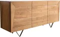 DELIFE Sideboard Kayu, Akazie Natur 145x40x70 cm 3 Türen V-Fuß Sideboard