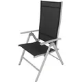 VILLANA Sylvania Klappstuhl, silber/schwarz, Aluminium/Textil, 67 x 58 x 113 cm, klappbar