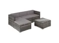 tectake® Rattan Lounge, für 3 bis 4 Personen, UV-beständig, variabel aufstellbar