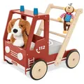 Pinolino Lauflernwagen Fred, Mehrfarbig, Holzwerkstoff, 38x48x54 cm, Europäischer Sicherheitsstandard, Bremswirkung stufenlos einstellbar, Spielzeug, Babyspielzeug, Lauflernwagen