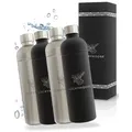 Luckymoose® Infinity Flasche 1,25L für Aarke Carbonator 3, Philips GoZero & Brita SodaOne Wassersprudler - Spülmaschinenfeste Edelstahlflasche