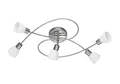 Trio Leuchten LED-Deckenleuchte Carico, nickel matt / chrom, Glas weiß gewischt 671510507
