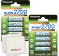 kraftmax 8er Pack Panasonic 2700 NI-MH-Akkus, 8 Mignon AA-Batterien in Box Akku Mignon AA 2700 mAh (1,2V V, 1 St), hohe Kapazität