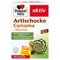 Doppelherz Artischocke + Olivenöl + Curcuma - Pflanzliches Nahrungsergänzungsmittel mit Artischocken- & Kurkuma-Extrakt sowie Omega 9-Fettsäuren - 100 Kapseln