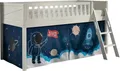 Vipack Hochbett Scott (Made in Europe) mit schräger Leiter, LF 90x200 cm, Vorhang, Tunnel, 7 Designs