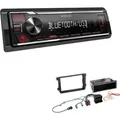 Kenwood KMM-BT209 1-DIN Autoradio Bluetooth USB AUX-In Short Body mit Einbauset für Volkswagen VW EOS ab 2006