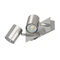 ledscom.de Wandspot WAIKA, zweiflammig, mit Schalter, edelstahl matt, inkl. GU10 LED (warmweiß, je 7,6W, 1103lm, 33°)