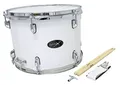 GEWA Marching Tenordrum, Marschtrommel 14 x 10", Holzkessel weiß, inkl. Trageriemen und Trommelstöcke