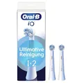 Oral-B iO Ultimative Reinigung, Original Aufsteckbürsten für elektrische Oral-B iO Zahnbürsten, 'Borsten-in-Borsten' Bündel, Weiß, 2 Stück
