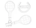 Brooklyn Set Racing Wheel Lenkrad Tennis-Schläger Weiß Controller (Passgenau für Nintendo Wii WiiU Controller, Ideal für Wii Sports etc)