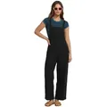 Jumpsuit BILLABONG "Pacific Time", Damen, Gr. M, US-Größen, schwarz (schwarz sands), 100% Baumwolle, Langarm, Overalls