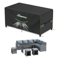 BEEWAY Gartenmöbel Abdeckung Wasserdicht V2.0 250x210x92cm, Schutzhülle Abdeckplane für Gartentische Terrassenmöbel Möbelsets - 420D Oxford Gewebe, Anti-UV, Winterfest