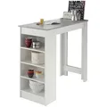 P & B Bartisch, Grau, Weiß, Holzwerkstoff, rechteckig, eckig, Wange, 50x103x115 cm, Stauraum, Esszimmer, Tische, Stehtische