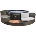 Atrigo Whirlpool Netspa Octopus, Schwarz, Metall, Kunststoff, Leder, Lederlook, 73 cm, Freizeit, Pools und Wasserspaß, Whirlpools