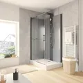 Schulte Komplettduschkabine Korsika mit Schiebetür Mattschwarz 120 x 80 x 220 cm