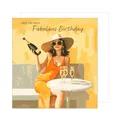Edition Seidel Premium quadratische Geburtstagskarte mit Umschlag. Glückwunschkarte Fabulous Birthday Billet Karte für Frau Freundin Kollegin Sekt Champagner (GQ250 SW024)