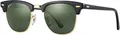 Ray-Ban CLUBMASTER CLASSIC, Erwachsener, Uni, Quadratisch, Schwarz, Polarisierte Linse, Azetat