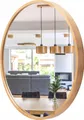 STOLARNIA PIKA Runder Badspiegel - Wandspiegel mit Holzrahmen (70 cm) - Spiegel Rund Holz Eiche - für Badezimmer, Flur, Wohnzimmer, Schlafzimmer