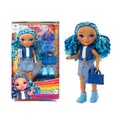 Rainbow High Littles - Sapphire Bradshaw - Kleine, Bewegliche Modepuppe - Blaue 14 cm Große Puppe mit Handtasche und Magischem Yeti - für Kinder und Sammler, Blau