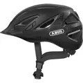 ABUS Stadthelm Urban-I 3.0 - Fahrradhelm mit Rücklicht, chirm und Magnetverschluss - für Damen und Herren - Schwarz gemustert, Größe M (52-58 cm) - Schwarz