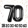 Geburtstag zahlen luftballon 70 jahre | Folienballon Schwarz- Folienballon in 40"-101cm Geburtstagsdeko - Ballon Zahl Deko zum Geburtstag fliegt mit Helium für Männer Frauen 70.Geburtstags