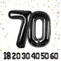 Geburtstag zahlen luftballon 70 jahre | Folienballon Schwarz Folienballon in ...