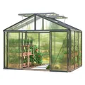 GFP Gewächshaus Asteria 21 Light 311x235 cm mit integriertem Fundament 12 mm Doppelstegplatten, Farbe Anthrazit