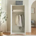 [en.casa] Kleiderschrank Finning 2-türig 176 x 80 x 52 cm Garderobenschrank mit 1 Kleiderstange und 1 oberen Fach Weiß