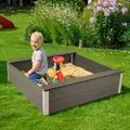 WPC Sandkasten Sandkiste Witterungsbeständig Buddelbox Sandbox Anthrazit