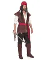 JADEO Kostüm Verruchter Pirat Kostüm Freibeuter braun-weiss-rot
