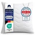 Gentle North Kopfkissen 80x80 cm in Hotelqualität, flauschig und gut gefüllt, stützend, pflegeleicht, für Allergiker geeignet und bei 60°C was... - Weiß