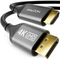 deleyCON 3,0m 4K DisplayPort zu HDMI Kabel (für HDMI Monitor/TV/Beamer) 4K@60Hz, 1080P WQHD @165Hz 144Hz 120Hz 60Hz - DP Stecker zu HDMI Stecker Adapter für DP Computer Grafikkarte Gaming PC