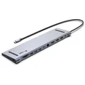 USB-C Docking Station 12 in 1 Hub DisplayPort 2x HDMI 4K 60Hz LAN AUX PD