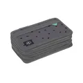 LÄSSIG Federmäppchen befüllt 20-teilig / School Triple Pencil Case Unique Speckles Anthracite