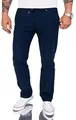 Rock Creek Herren Leinen-Optik Hose Stoffhose Sommerhose Regular Fit Chino Hosen Männer Hose Gummizug Herrenhosen Lang Strandhose RC-2152 Petrolblau W32 L34