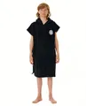 Rip Curl Junior Logo Hooded Towel Changing Robe/Poncho 009BTO - Black Size - S