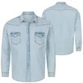 Rock Creek Herren Jeanshemd Denim Hellblau Herrenhemd Regular Fit Langarm H-322