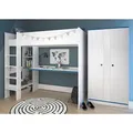 Parisot Meuble Jugendzimmer, Weiß, Kiefer, Holz, Nachbildung,Kiefer, 3 Fächer, Rechteckig, 206x182x108 cm, Kinder- & Jugendzimmer, Jugendmöbel, Komplette Kinder- & Jugendzimmer