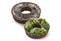 Spetebo Blumentopf Rattan Pflanzring natur (1 Set, 2 St., mit Folie), Weide Blumenschale zum direkten Bepflanzen