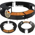 CASARIA® Luxus Whirlpool Verkleidung Polyrattan Innen Ø 206 cm Einstieg aus FSC®-zertifiziertem Eukalyptus-Hartholz verzinkter Stahl Pool Umrandung