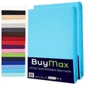 Buymax Spannbettlaken 2-er Set, Doppelpack, Bettlaken, Jersey 100% Baumwolle, Gummizug: rundum, (2 Stück), Pflegeleicht und Atmungsaktiv in Verschiedenen Farben und Größen blau 120 cm x 200 cm