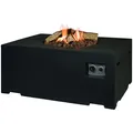 HAPPY COCOONING Feuertisch Rechteckig Gartenkamin mit Gas, Farbe:Schwarz
