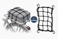 Filmer Gepäcknetz Fahrrad 25x25 cm dehnbar Spanngummi mit Metallhaken